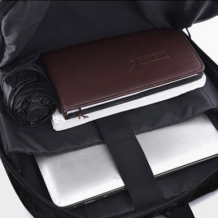 15.6" Casual PU Laptop Backpack With USB Port 07